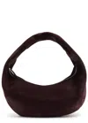 Khaite Olivia Medium Suede Top Handle Bag In Burgundy