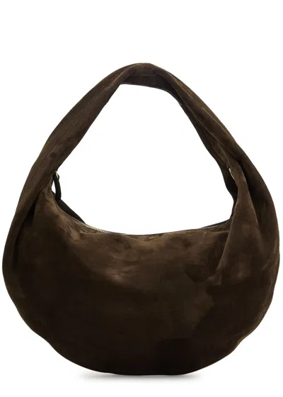 Khaite Olivia Medium Suede Top Handle Bag In Brown