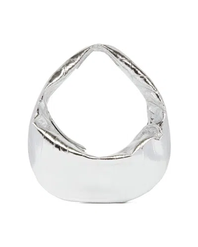 Khaite Olivia Metallic Leather Tote Bag In Silver