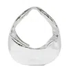Khaite Olivia Metallic Leather Tote Bag In White