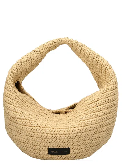 Khaite Olivia Large Raffia Shoulder Bag In Beige