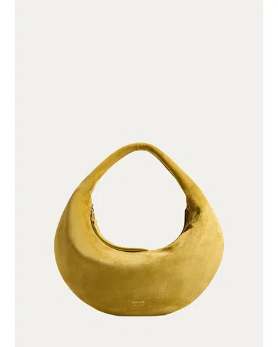 Khaite Olivia Mini Suede Hobo Bag In Gold