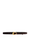 Khaite Olivia Oval-buckle Leather Belt In Black