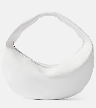 Khaite Olivia Patent Leather Shoulder Bag In White