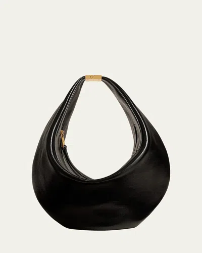 Khaite Olivia Small Leather Shoulder Bag In Black