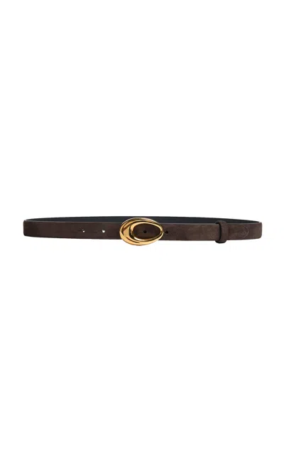 Khaite Olivia Suede Belt In Brown