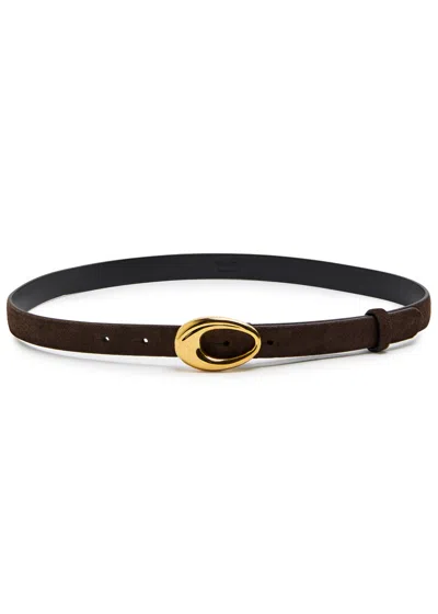Khaite Olivia Suede Belt In Brown