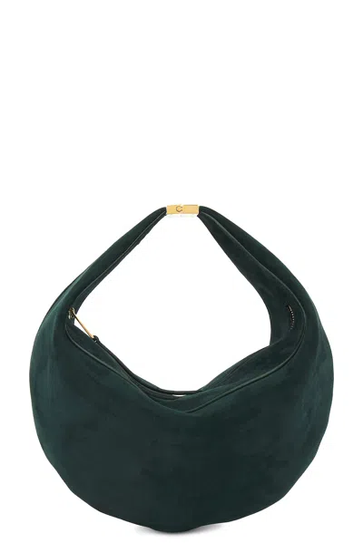 Khaite Olivia Suede Small Hardware Bag In Green