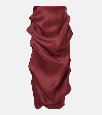 KHAITE OLULA DRAPED SILK GAZAR MAXI SKIRT