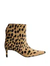 Khaite Ona Hyena-printed Calf Hair Ankle Boots In Brown