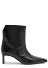 Khaite Ona Leather Stiletto Ankle Boots