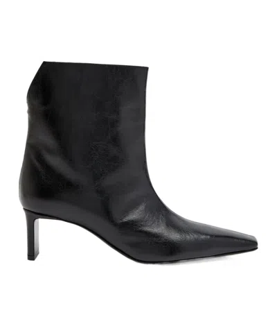 Khaite Ona 55 Leather Ankle Boots In Animal Print