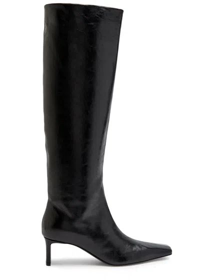 Khaite Ona 55 Leather Knee-high Boots In Black