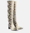 Khaite Andee Snake-effect Leather Knee Boots In Multicoloured
