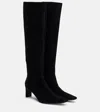 Khaite Ona 55 Suede Knee-high Boots In Black