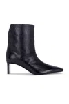 Khaite Ona Leather Stiletto Ankle Boots In Black