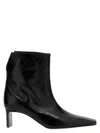 Khaite Ona Leather Stiletto Ankle Boots In Black