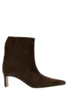 Khaite Brown Ona Ankle Boots In Black