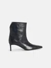 Khaite 'ona' Black Leather Ankle Boots In Black