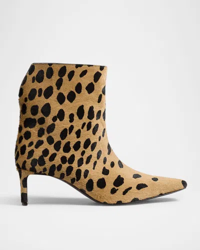 KHAITE ONA HYENA-PRINTED CALF HAIR ANKLE BOOTS