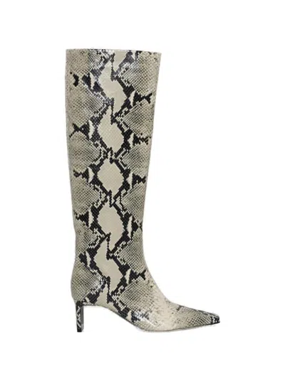 KHAITE KHAITE ONA KNEE HIGH BOOT NATURAL PYTHON-EMBOSSED LEATHER