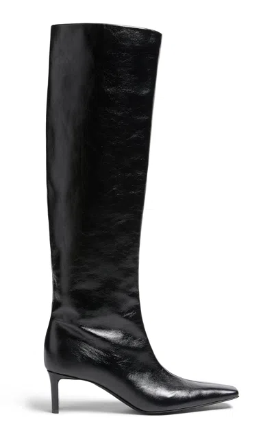 Khaite Ona Knee-high Leather Boots In Black