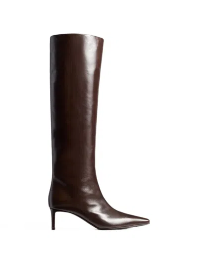 Khaite Ona Knee-high Boots In Animal Print