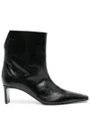 Khaite Ona 55 Leather Ankle Boots In Black