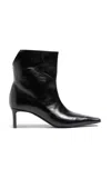 Khaite Ona Leather Ankle Boots In Black