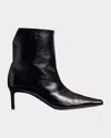 Khaite Ona Leather Stiletto Ankle Boots