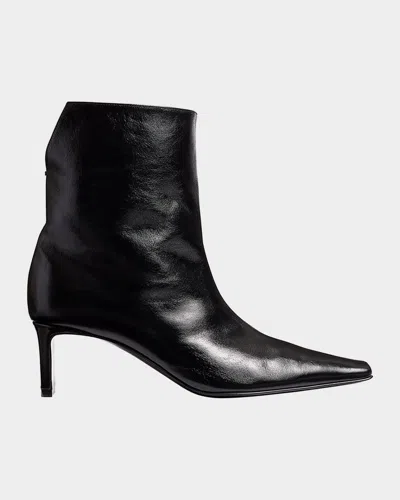 Khaite Ona Leather Stiletto Ankle Boots