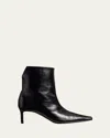 Khaite Arizona Croc-effect Leather Ankle Boots In Black