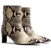 Khaite Ona Ankle Boot Natural Python-embossed Leather In Natural