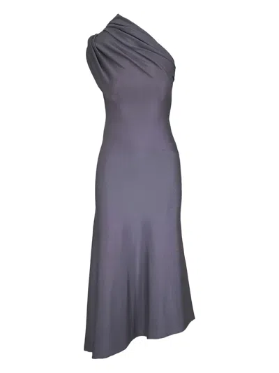 Khaite One-shoulder Ruched Dress In Blue