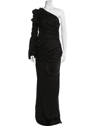 Pre-owned Khaite One-shoulder Long Dress W/ Tags In Black