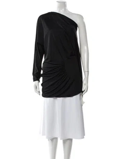 Pre-owned Khaite One-shoulder Long Sleeve Top In Black