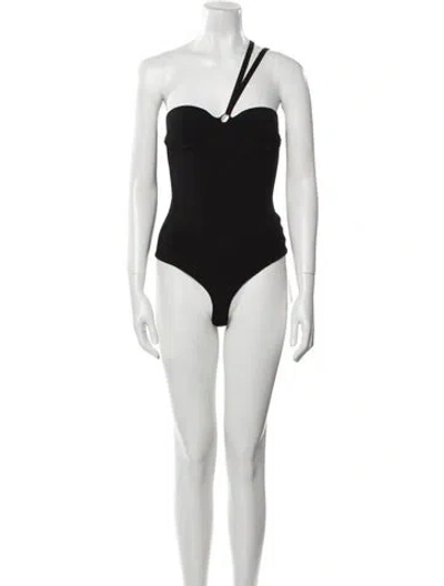 Pre-owned Khaite One-shoulder Sleeveless Bodysuit In Black