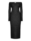 Khaite Metallic Knit Midi Dress In Black