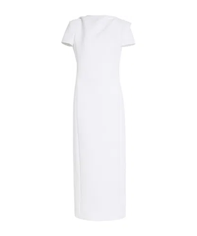 Khaite Long Basile Dress With White Neckline