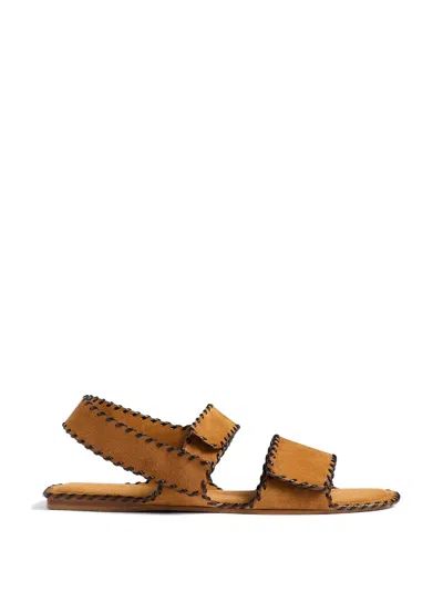 Khaite Open-toe Sandals In Brown