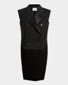 Khaite Orville Double-breasted Tuxedo Vest In Black