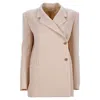 Khaite Otero Asymmetric Blazer In Beige Virgin Wool In Beige