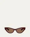 Khaite Ov5573su Cat-eye Sunglasses In Burgunday