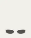 Khaite Ov5575su Rectangle Acetate Sunglasses In White