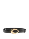 Khaite Oval-buckle Leather Belt In Black