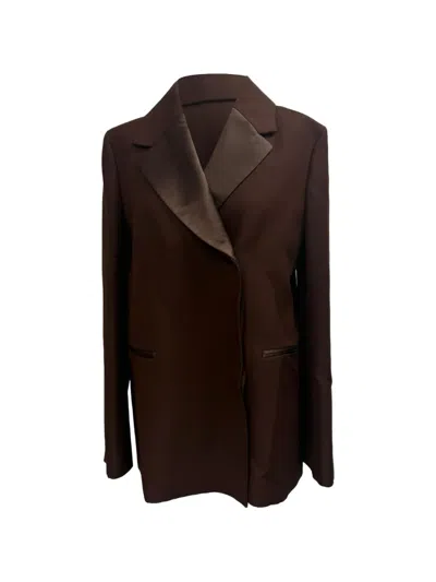 Pre-owned Khaite Oversized Johnson Blazer In Brown