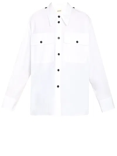 Khaite Oversized White Cotton Shirt For Women