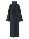 Khaite Oversized Wool Wrap Coat In Grey