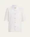Khaite Owen Oversized Button Down Top In White