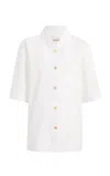 Khaite Owen Oversized Cotton Shirt In White